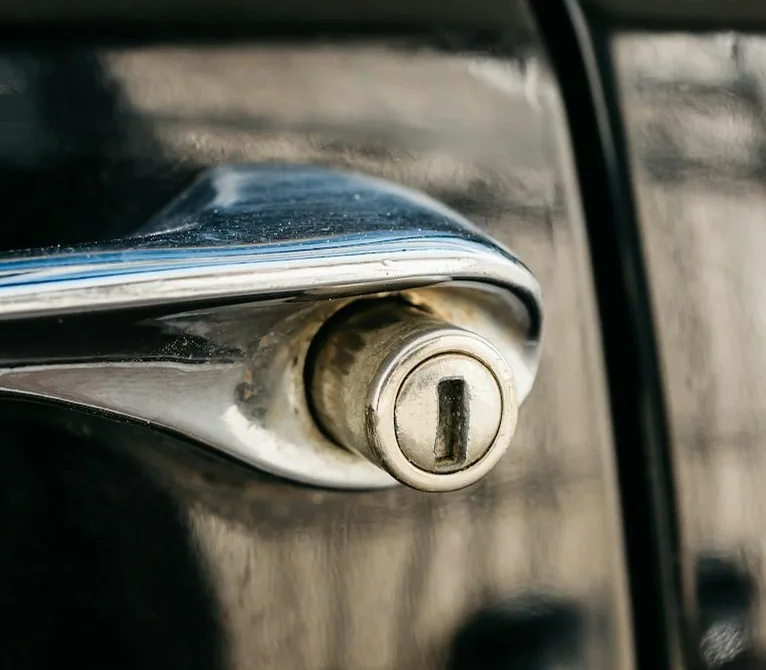 a car door lock, close
